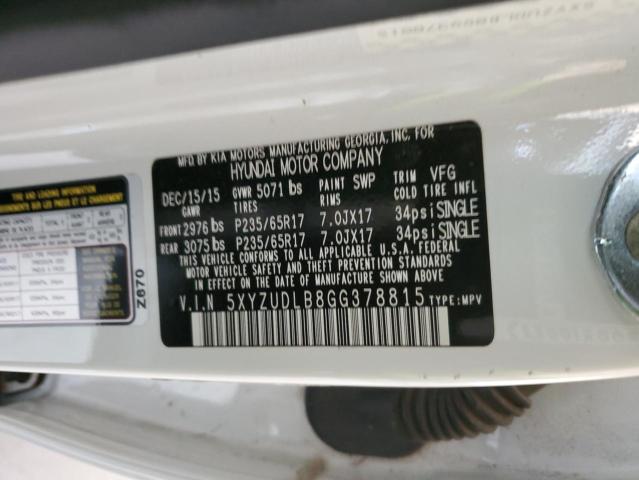 2016 HYUNDAI SANTA FE S - 5XYZUDLB8GG378815