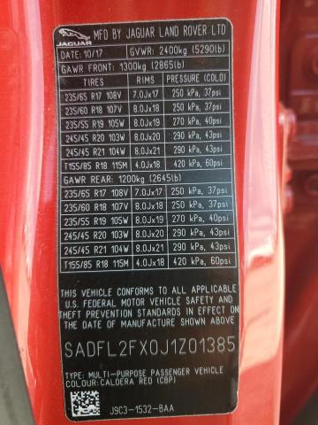 2018 JAGUAR E-PACE FIRST EDITION SADFL2FX0J1Z01385