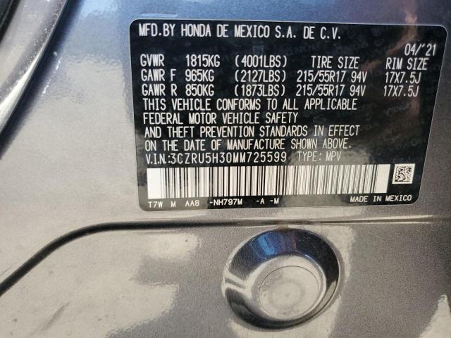 2021 HONDA HR-V LX 3CZRU5H30MM725599