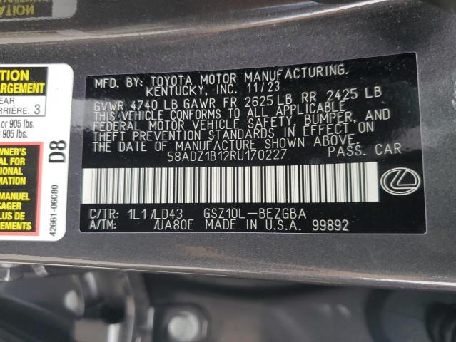 2024 LEXUS ES 350 BAS 58ADZ1B12RU170227