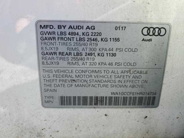 2017 AUDI Q3 PRESTIG WA1GCCFS1HR014734