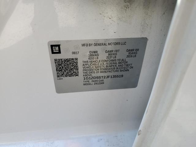 2018 CHEVROLET MALIBU LT 1G1ZD5ST2JF135519