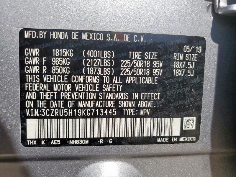 2019 HONDA HR-V SPORT 3CZRU5H19KG713445