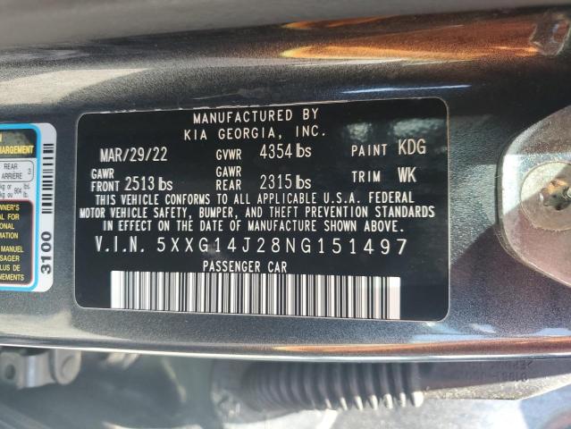 2022 KIA K5 LXS 5XXG14J28NG151497