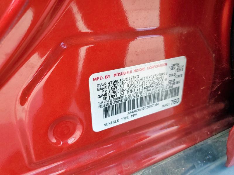 2015 MITSUBISHI OUTLANDER JA4AD3A33FZ007364