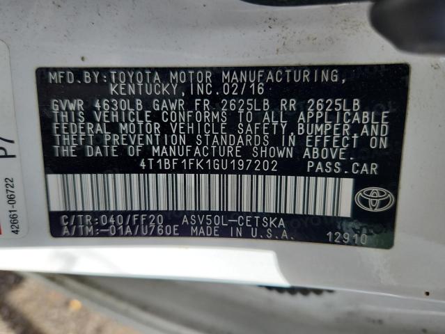 2016 TOYOTA CAMRY LE - 4T1BF1FK1GU197202