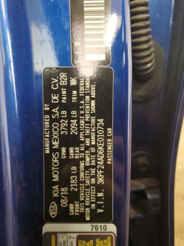 2019 KIA FORTE FE 3KPF24AD6KE010734