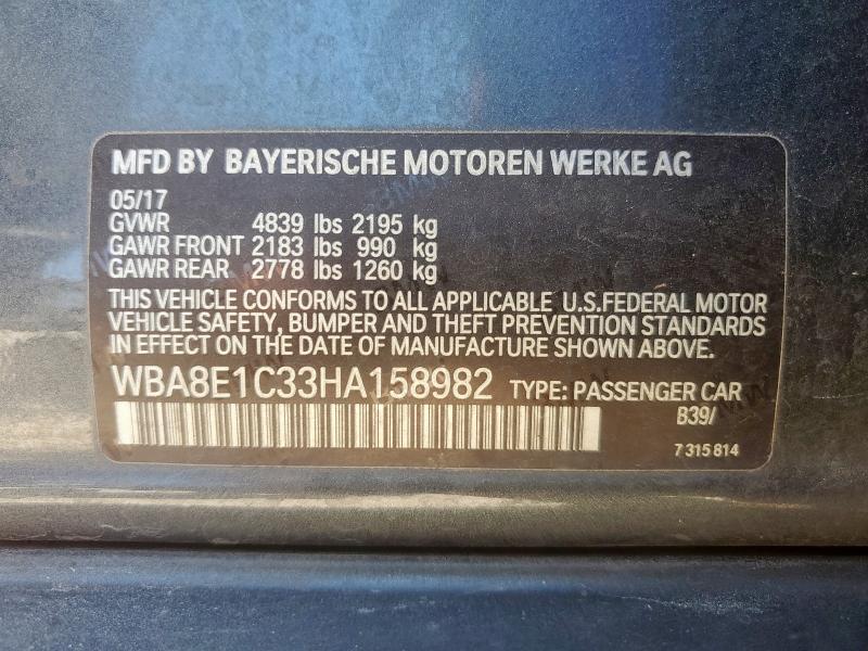 2017 BMW 330E - WBA8E1C33HA158982