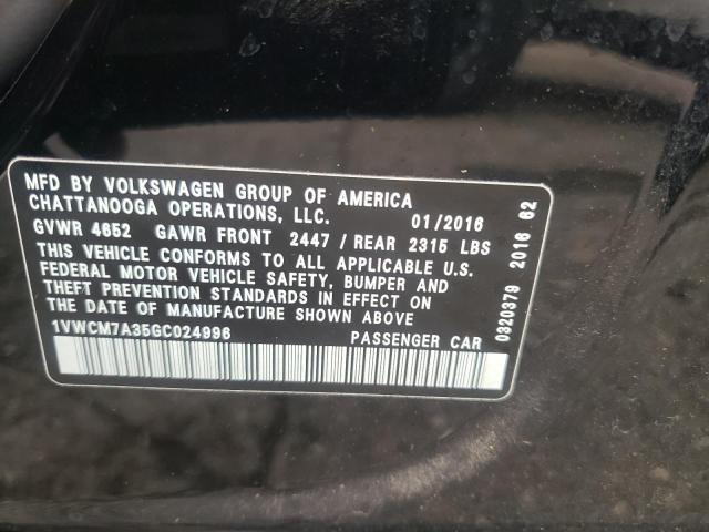 2016 VOLKSWAGEN PASSAT SEL 1VWCM7A35GC024996