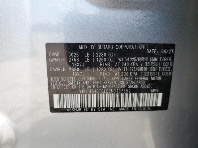 2022 SUBARU OUTBACK ON 4S4BTGLD2N3107852