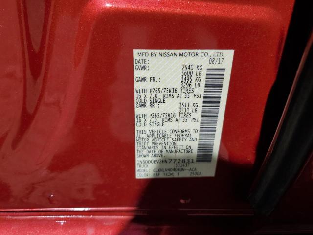 2017 NISSAN FRONTIER S - 1N6DD0EV2HN772831