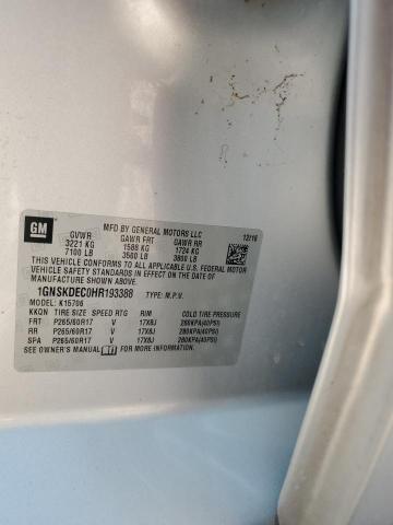 2017 CHEVROLET TAHOE POLI 1GNSKDEC0HR193388