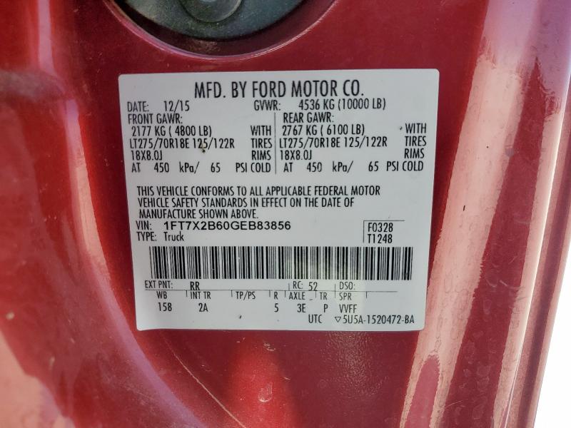 2016 FORD F250 SUPER DUTY 1FT7X2B60GEB83856