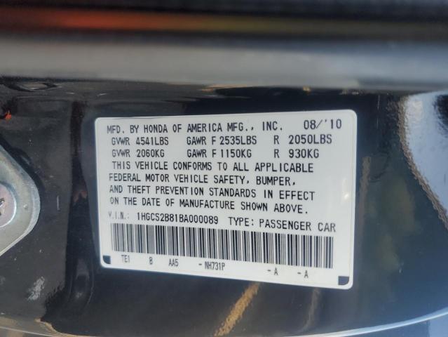 2011 HONDA ACCORD EXL - 1HGCS2B81BA000089