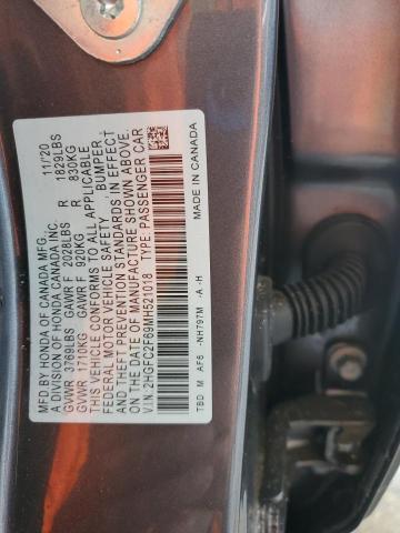 2021 HONDA CIVIC LX 2HGFC2F69MH521018