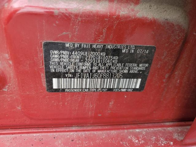 2015 SUBARU WRX LIMITE JF1VA1J60F8813205