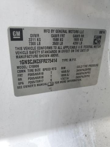 2015 CHEVROLET SUBURBAN C 1GNSCJKC6FR275414