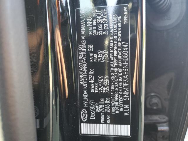 2022 HYUNDAI TUCSON SEL 5NMJF3AE3NH080447