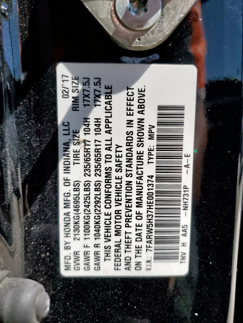 2017 HONDA CR-V LX 7FARW5H37HE001374