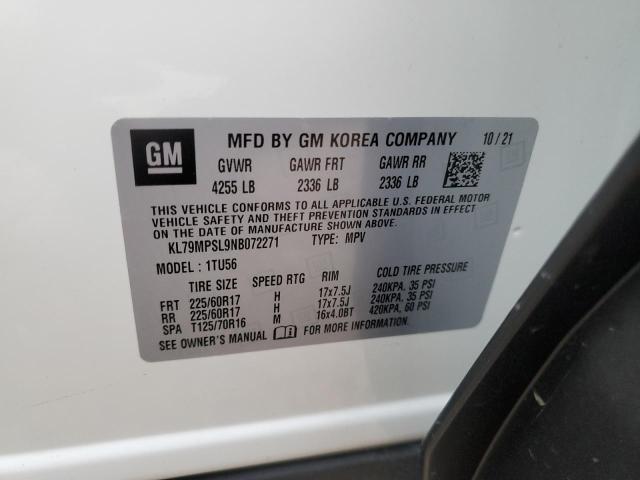 2022 CHEVROLET TRAILBLAZE KL79MPSL9NB072271