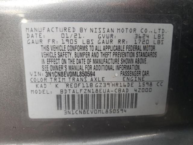 2021 NISSAN VERSA SV - 3N1CN8EV0ML850594