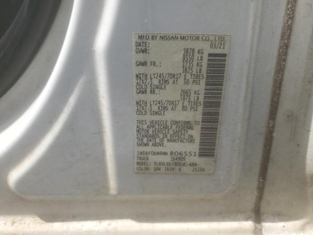2021 NISSAN NV 1500 S 1N6BF0KM4MN806551