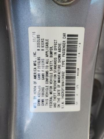 2017 HONDA ACCORD EX 1HGCR2F78HA104682