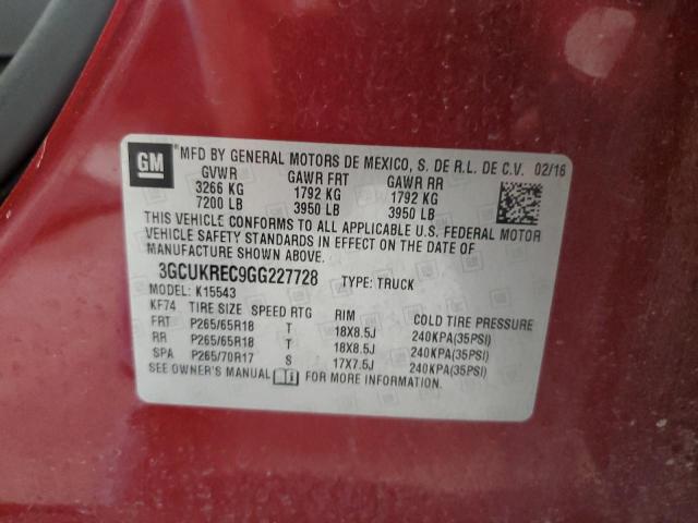 2016 CHEVROLET SILVERADO - 3GCUKREC9GG227728