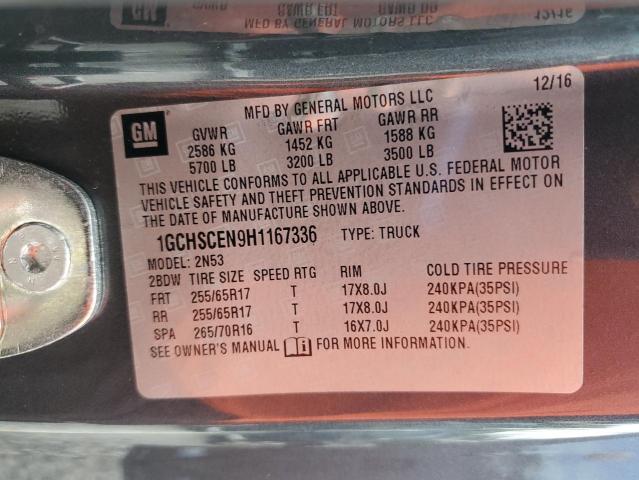 2017 CHEVROLET COLORADO L 1GCHSCEN9H1167336