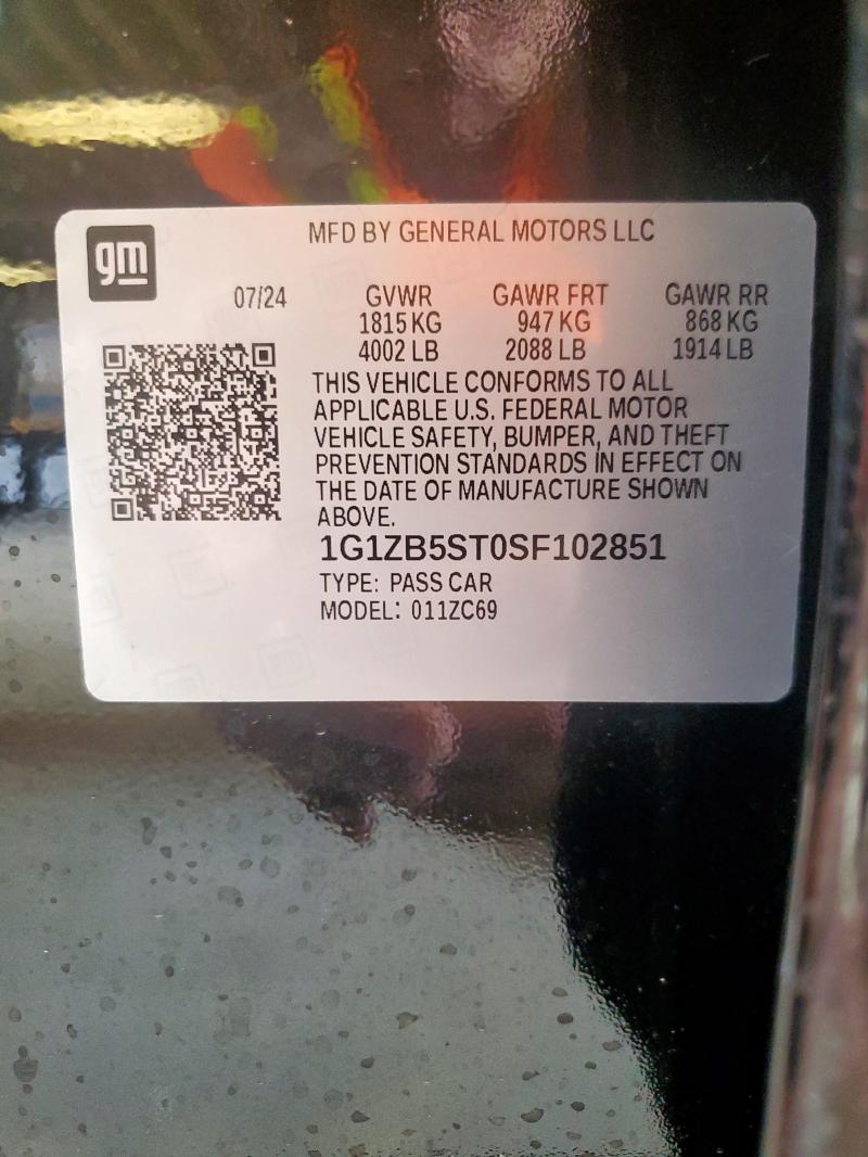 2025 CHEVROLET MALIBU LS 1G1ZB5ST0SF102851