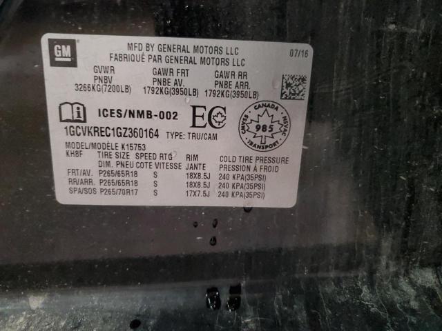2016 CHEVROLET SILVERADO - 1GCVKREC1GZ360164