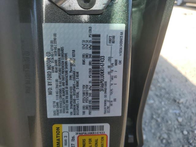 3FA6P0LU0KR147433 2019 FORD FUSION