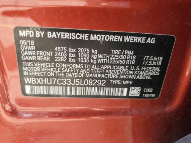 2018 BMW X1 SDRIVE2 WBXHU7C33J5L08292