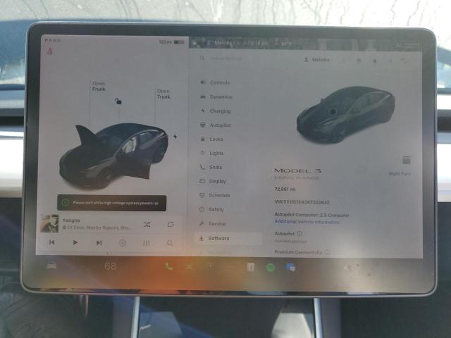 2019 TESLA MODEL 3 5YJ3E1EA3KF323632