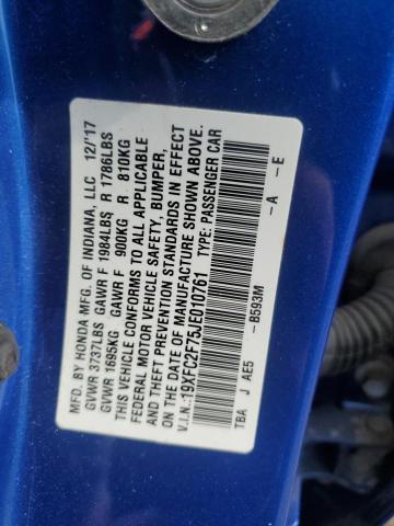 2018 HONDA CIVIC EX - 19XFC2F75JE010761
