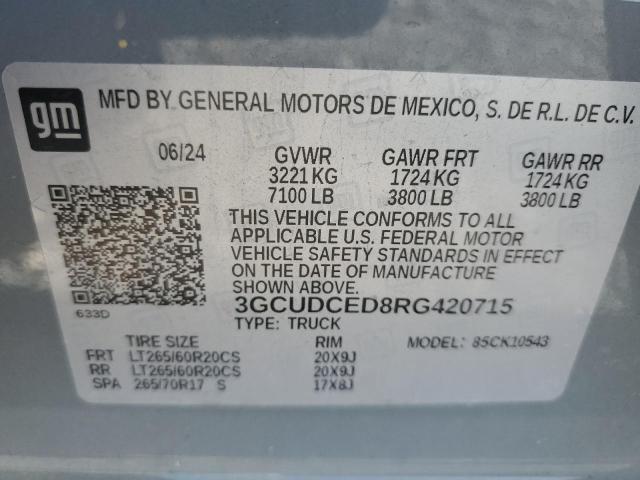 2024 CHEVROLET SILVERADO K1500 TRAIL BOSS CUSTOM 3GCUDCED8RG420715