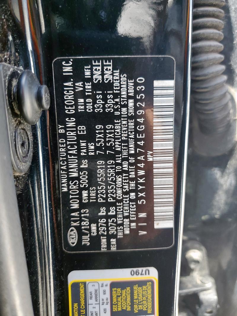 2014 KIA SORENTO SX - 5XYKW4A74EG492530