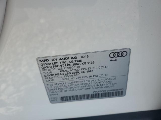 2017 AUDI Q3 PREMIUM WA1BCCFS0HR006165