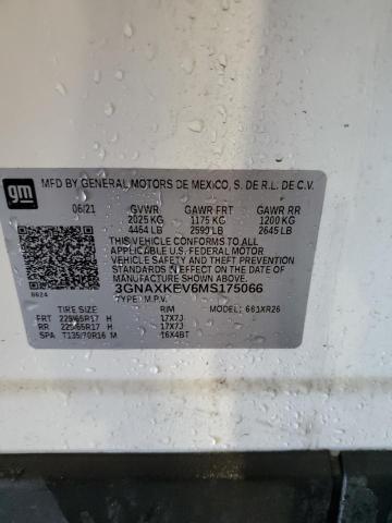2021 CHEVROLET EQUINOX LT - 3GNAXKEV6MS175066