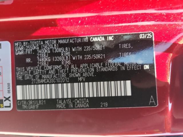 2025 LEXUS RX 350 BAS 2T2BAMCA3SC102012