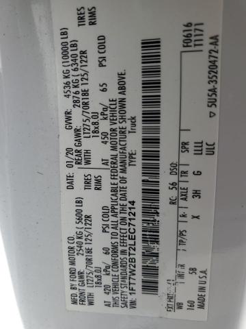 2020 FORD F250 SUPER DUTY #3292325273