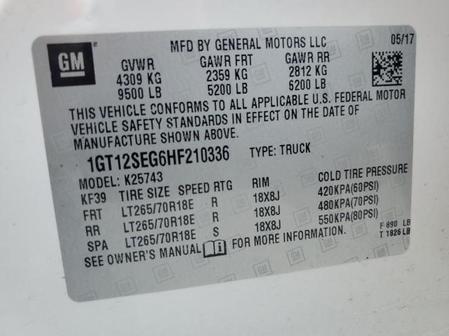 2017 GMC SIERRA K25 1GT12SEG6HF210336