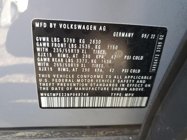 2022 VOLKSWAGEN ID.4 PRO S - WVGTMPE22NP068749