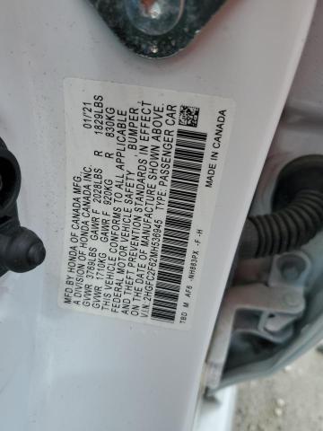 2021 HONDA CIVIC LX 2HGFC2F62MH536945