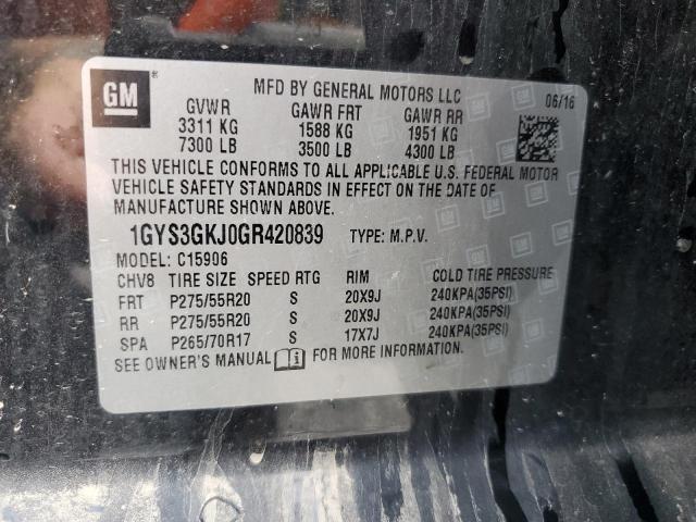 2016 CADILLAC ESCALADE E 1GYS3GKJ0GR420839