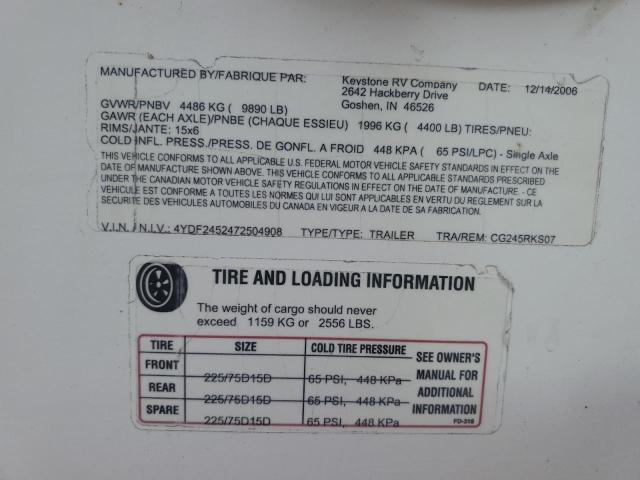 2007 KEYSTONE COUGAR #3281509692