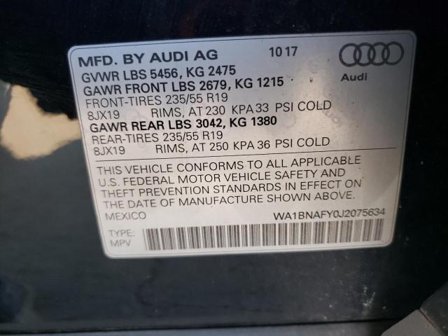 2018 AUDI Q5 PREMIUM WA1BNAFY0J2075634