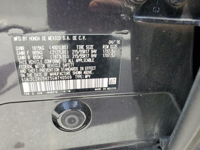 2016 HONDA HR-V EXL 3CZRU5H75GM740509