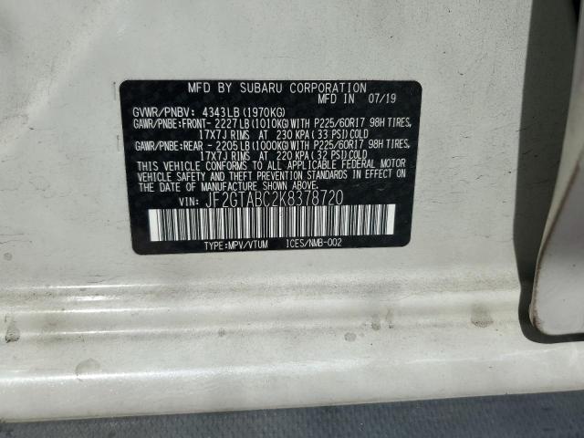 2019 SUBARU CROSSTREK JF2GTABC2K8378720