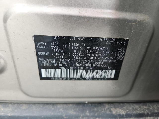2017 SUBARU OUTBACK 2. 4S4BSAFC0H3233005
